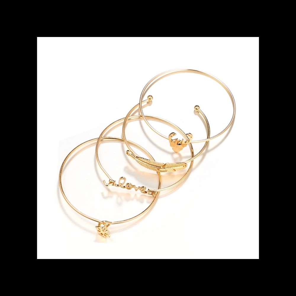 5 for $20 ❤️ 4pc Gold Boho Bracelet Set - Picture 2 of 5